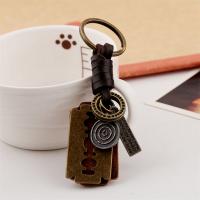 Zinc Alloy Key Clasp with PU Leather for man nickel lead & cadmium free 120mm Sold By PC