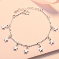 Messing Armbanden, silver plated, voor vrouw, Lengte Ca 7.87 inch, Verkocht door PC