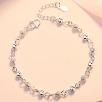 Messing Armbanden, silver plated, voor vrouw, Per verkocht Ca 7.87 inch Strand