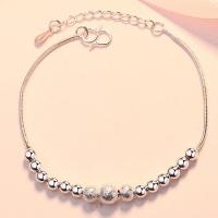 Messing Armbanden, silver plated, voor vrouw, Per verkocht Ca 7.87 inch Strand