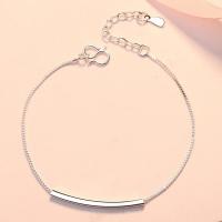 Messing Armbanden, silver plated, voor vrouw, Per verkocht Ca 7.87 inch Strand