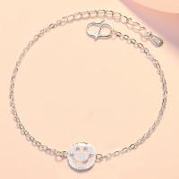 Messing Armbanden, silver plated, voor vrouw, Per verkocht Ca 7.87 inch Strand