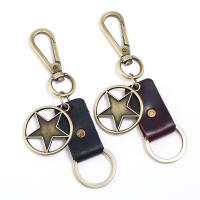 Zinc Alloy Key Clasp with PU Leather for man nickel lead & cadmium free Sold By PC