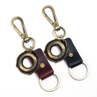 Zinc Alloy Key Clasp with PU Leather for man nickel lead & cadmium free Sold By PC