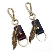 Zinc Alloy Key Clasp with PU Leather for man nickel lead & cadmium free Sold By PC