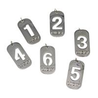 Bijoux pendentifs en acier inoxydable , argent, 31x17x1mm, Trou:Environ 4mm, 10PC/sac, Vendu par sac