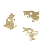 Rustfrit stål Animal Pendler, Stainless Steel, Cat, flere farver til valg, 15x11x1mm, Hole:Ca. 1mm, 10pc'er/Bag, Solgt af Bag