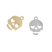 Acciaio inossidabile Skull Ciondoli, acciaio inox, Teschio, nessuno, 14x10x1mm, Foro:Appross. 1mm, 10PC/borsa, Venduto da borsa