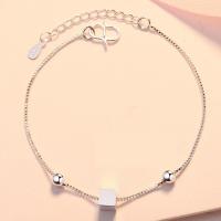 Messing Armbanden, silver plated, voor vrouw, Per verkocht Ca 7.87 inch Strand