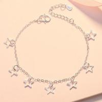 Messing Armbanden, silver plated, voor vrouw & hol, Per verkocht Ca 7.87 inch Strand