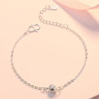 Messing Armbanden, silver plated, voor vrouw, Per verkocht Ca 7.87 inch Strand