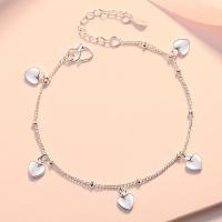 Messing Armbanden, silver plated, voor vrouw, Per verkocht Ca 7.87 inch Strand