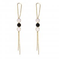 Fashion Fringe Earrings Zinc Alloy with Acrylic gold color plated for woman Sold By Pair