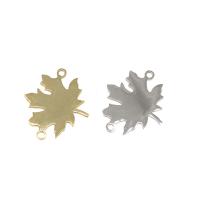 Ruostumaton teräs Liitin, Maple Leaf, enemmän värejä valinta, 20x17x1mm, Reikä:N. 1mm, 10PC/laukku, Myymät laukku