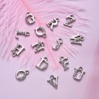 Zink Alloy Alphabet Hängen, Alfabetsbokstav, DIY & med strass, fler färger för val, nickel, bly och kadmium gratis, 13.50x12mm, Hål:Ca 1.4mm, 26PC/Ställ, Säljs av Ställ