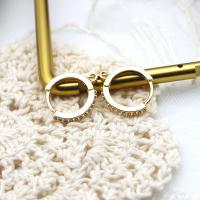 Messing Huggie Hoop Earring zoeken, 18K verguld, verschillende grootte voor keus & micro pave zirconia, Verkocht door pair