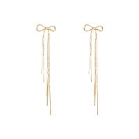 Fashion Fringe Boucles d'oreilles, laiton, Placage, bijoux de mode & pour femme, Or, protéger l'environnement, sans nickel, plomb et cadmium, 108x25mm, Vendu par paire