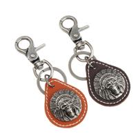 Zinc Alloy Key Clasp with PU Leather for man nickel lead & cadmium free Sold By PC