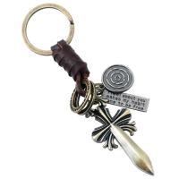 Zinc Alloy Key Clasp with PU Leather for man nickel lead & cadmium free Sold By PC