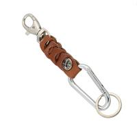 Zinc Alloy Key Clasp with PU Leather for man brown nickel lead & cadmium free 180mm Sold By PC