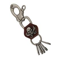 Zinc Alloy Key Clasp with PU Leather for man nickel lead & cadmium free 150mm Sold By PC