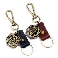 Zinc Alloy Key Clasp with PU Leather for man nickel lead & cadmium free Sold By PC