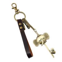 Key Chain, Zinc Alloy, med PU, for mennesket, nikkel, bly & cadmium fri, 180x12mm, Solgt af PC