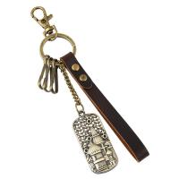 Key Chain, Zinc Alloy, med PU, for mennesket, nikkel, bly & cadmium fri, 180x12mm, Solgt af PC