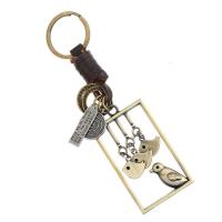 Zinc Alloy Key Clasp with PU Leather for man nickel lead & cadmium free Sold By PC