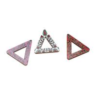 Pendentifs en bois, triangle, impression, plus de couleurs à choisir, 31x30x3mm, Trou:Environ 1mm, Vendu par PC