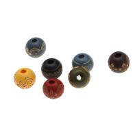 Perles en bois, Rond, sculpté, plus de couleurs à choisir, 10mmuff0c16mm, Trou:Environ 4mm, Vendu par PC