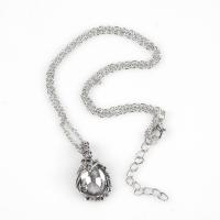 Zinklegering halskettingen, Zinc Alloy, Traan, plated, mode sieraden & voor vrouw, zilver, 460+50mm, Verkocht door Strand