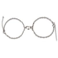 Quelques Bracelet à et Bangle, acier inoxydable, avec alliage de zinc, avec 1.96 inch chaînes de rallonge, coeur, magnétique & styles différents pour le choix & pour le couple, Longueur Environ 7 pouce, Vendu par fixé