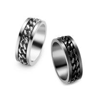 Titantium Steel Finger Ring, Titanium Steel, egynemű & különböző méretű a választás, 8mm, Által értékesített PC