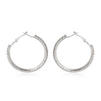 Sinc Alloy Fonsa Earring, plátáilte, méid éagsúla do rogha & do bhean & le rhinestone, dathanna níos mó le haghaidh rogha, Díolta De réir Péire