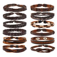 PU Armband-Set, armband, plated, 12 stuks & mode sieraden & uniseks, 6CM,17-18CM,8-9CM, Verkocht door Stel