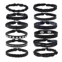 PU cavo bracciali, Bracciale, placcato, 12 pezzi & gioielli di moda & unisex, 6CM,17-18CM,8-9CM, Venduto da set