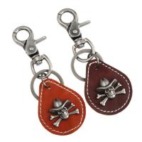 Zinc Alloy Key Clasp with PU Leather for man nickel lead & cadmium free Sold By PC