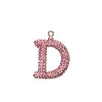 Rhinestone Hanger, strass klei pave, Letter D, DIY, meer kleuren voor de keuze, 18x17mm, Verkocht door PC