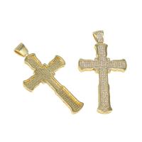 Ciúbach Zirconia siogairlín Micrimhilseogra réiteodh Prás, Cross, micrea réiteach zirconia ciúbach, órga, 47x30x3mm, Poll:Thart 6mm, Díolta De réir PC