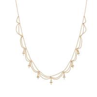 Chaîne collier en laiton, Placage de couleur d'or, DIY & pour femme, Longueur Environ 17.71 pouce, Vendu par PC