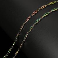 Stainless Steel Bar Chain colorful plated durable & DIY Sold By Spool