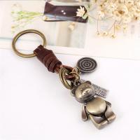 Zinc Alloy Key Clasp with PU Leather for man nickel lead & cadmium free Sold By PC