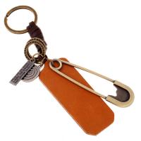 Cink ötvözet Key Kapcsos, -val PU, az ember, barna, nikkel, ólom és kadmium mentes, 140x30mm, Által értékesített PC