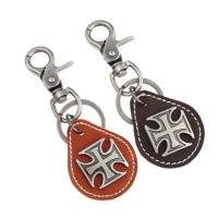 Zinc Alloy Key Clasp with PU Leather for man nickel lead & cadmium free Sold By PC