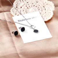 Fashion Stainless Steel Jewelry Sets Stud Earring & necklace plated 2 pieces & fashion jewelry & for woman Sold By Set