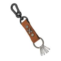 Zinc Alloy Key Clasp with PU Leather for man brown nickel lead & cadmium free 180mm Sold By PC