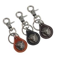 Zinc Alloy Key Clasp with PU Leather for man nickel lead & cadmium free Sold By PC