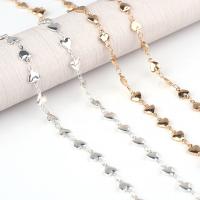 Iron Ékszer Chain, Vas, galvanizált, divat ékszerek & DIY & szív lánc, több színt a választás, 10x6mm, 5m/Bag, Által értékesített Bag