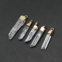 Természetes Quartz Medálok, Sárgaréz, -val Törlés Quartz, több színt a választás, 31x7x6mmuff0c38x5x5mm, Által értékesített PC